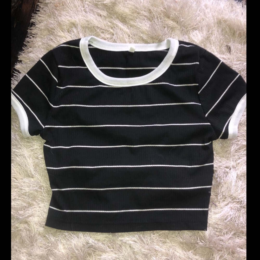 Striped crop top.
